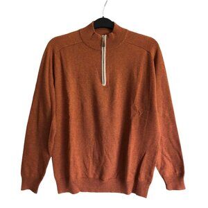 MINE London-Milan-New York Men's Half Zip Sweater 100% Italian Merino Wool